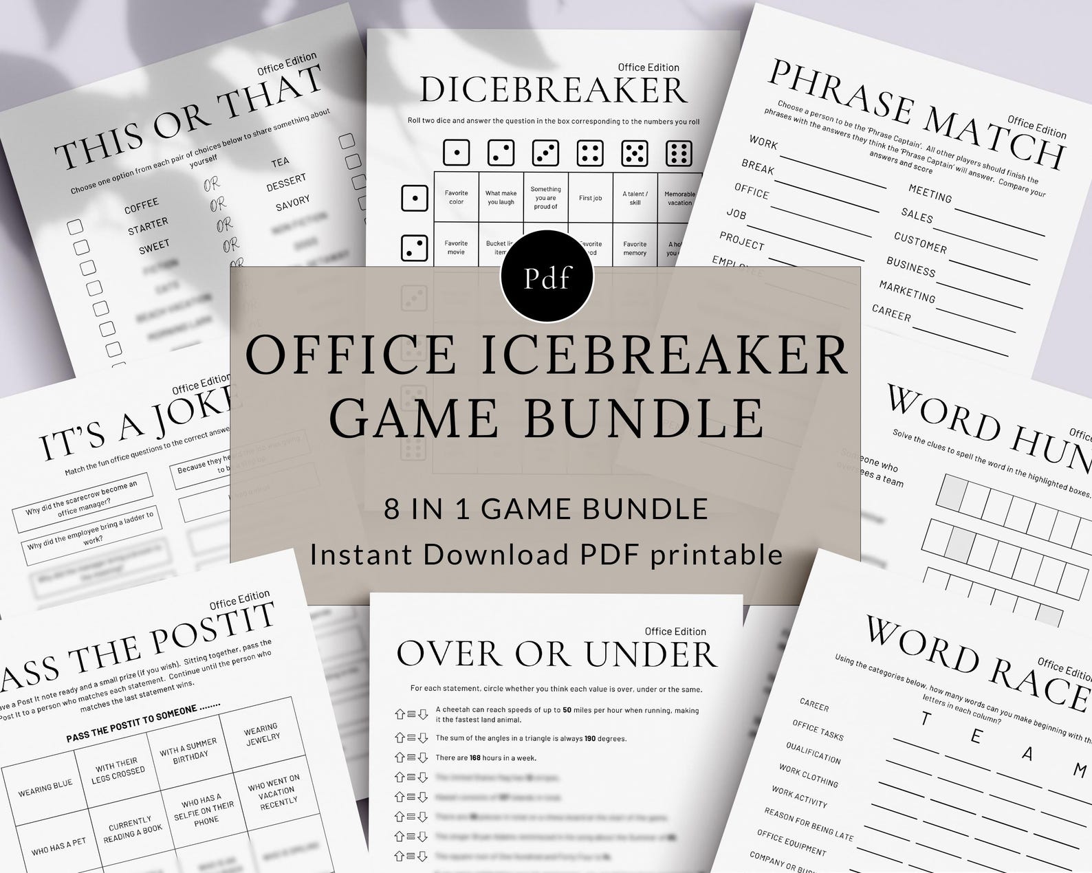 Work Icebreaker Games Bundle Printable Office Ice Breaker Games, Work ...