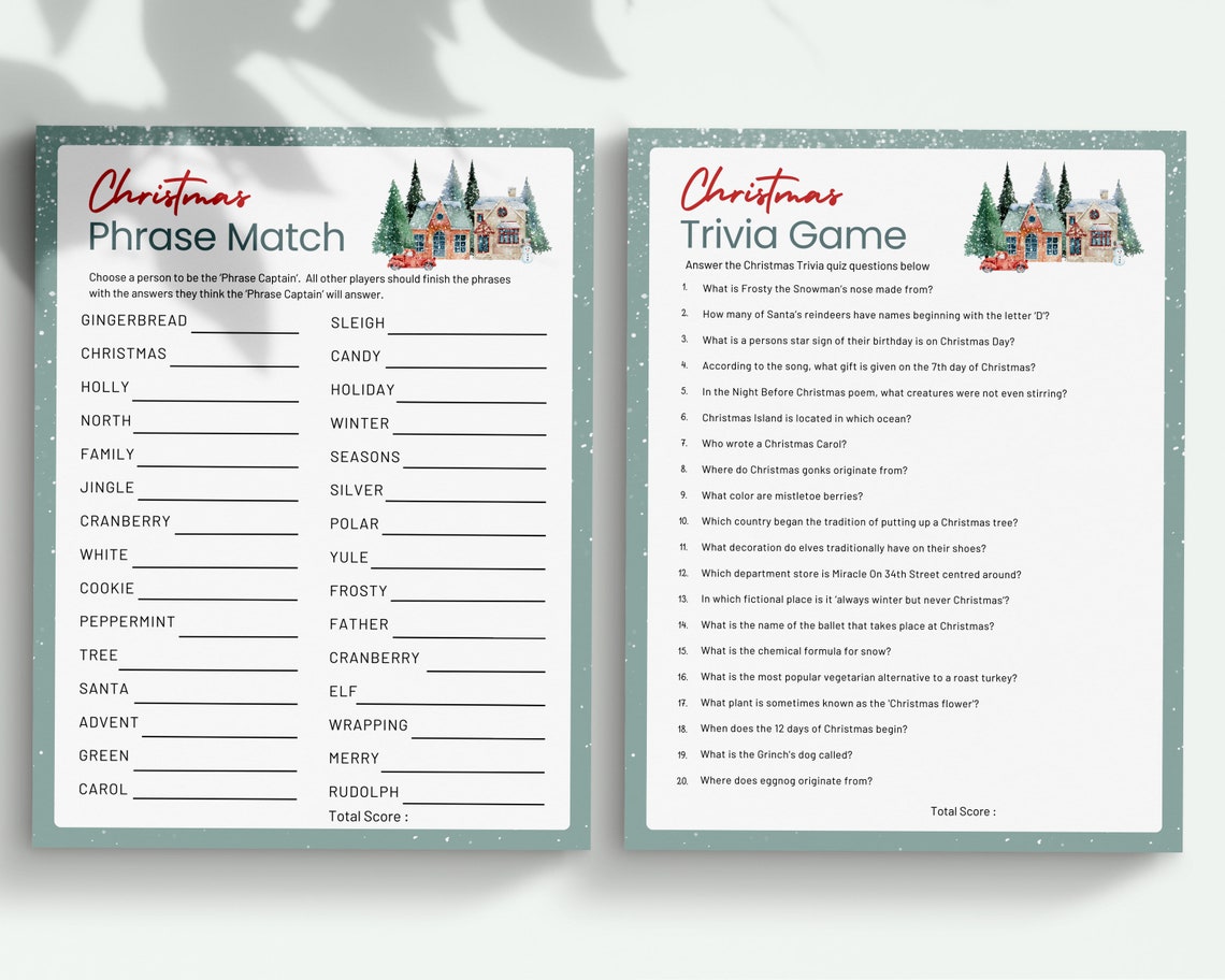 Christmas Game Bundle Printable Christmas Party Games, Christmas Family ...