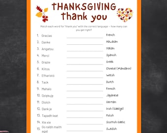 Thanksgiving Game, Thank you Family, Kids & Classroom activity