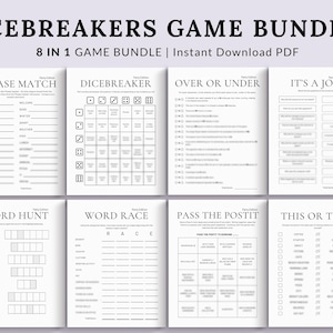 Icebreaker Games Bundle Printable Conversation Cards, Ice breaker Games, Dinner Party Starters, Icebreaker Questions Adult Table Talk Ideas