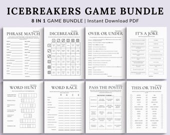 Icebreaker Games Bundle Printable Conversation Cards, Ice breaker Games, Dinner Party Starters, Icebreaker Questions Adult Table Talk Ideas