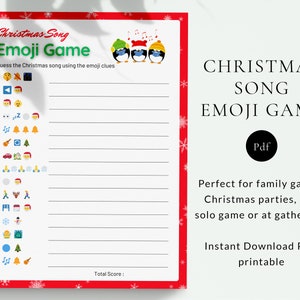 Christmas Emoji Quiz, Christmas Emoji Game, Emoji Christmas Song Emojis Game, Christmas Party Game, Family Christmas Game Online Party Game