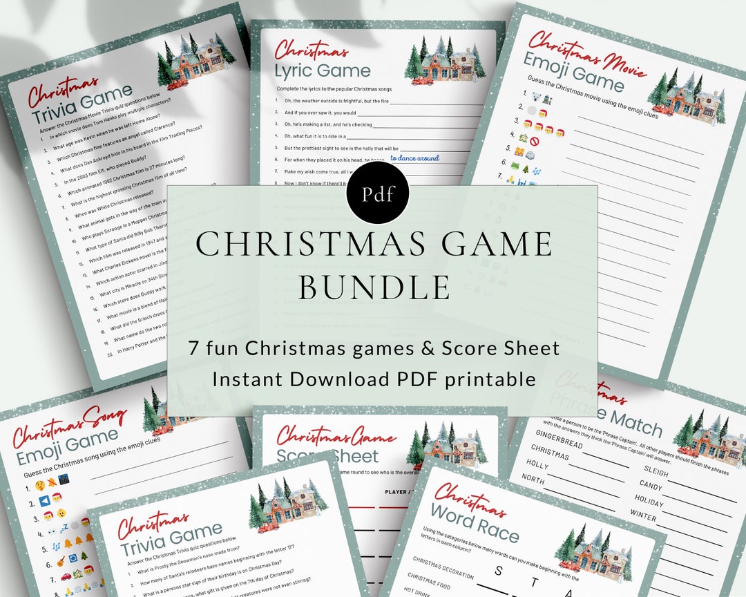 Christmas Game Bundle Printable Christmas Party Games, Christmas Family ...