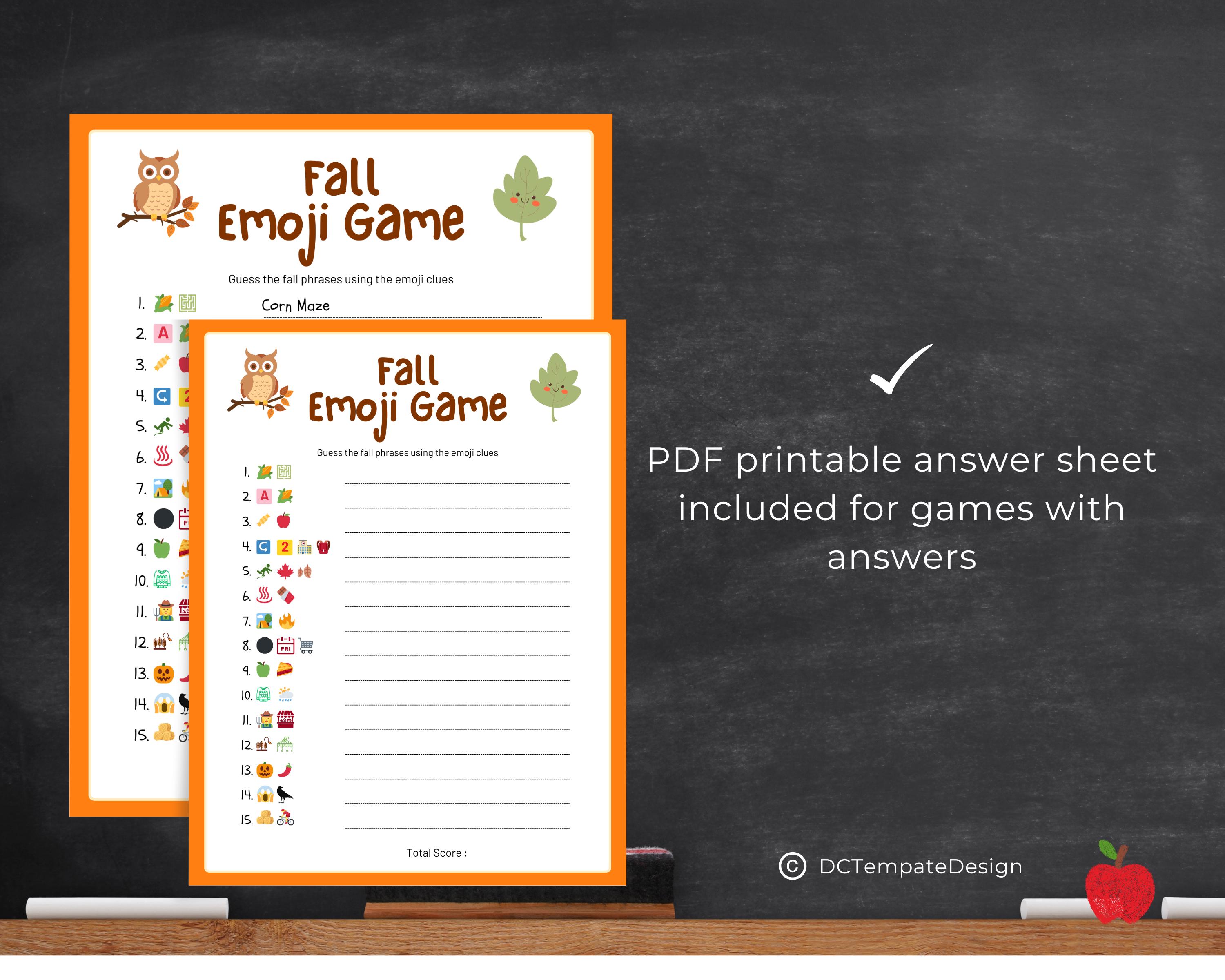 Fall Printable Games, Fall Game Bundle, Fall Party Games, Autumn Games ...