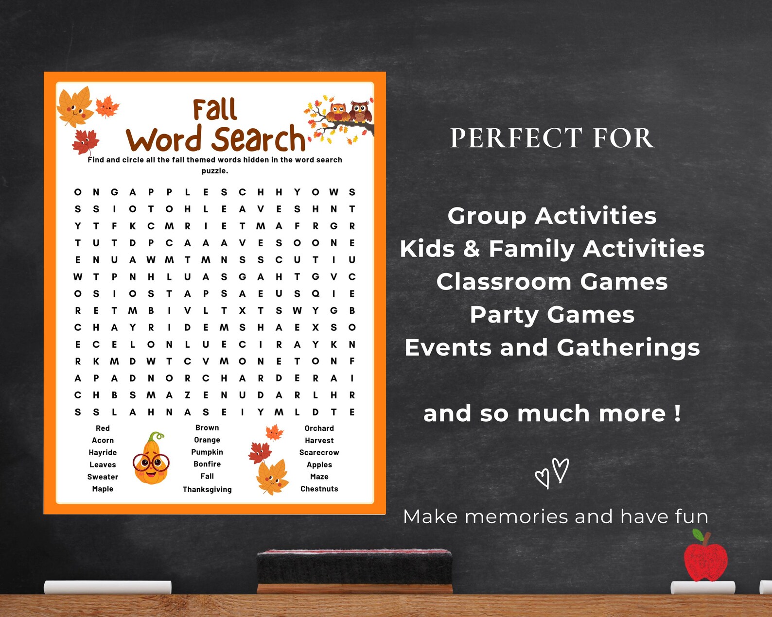 Fall Printable Games, Fall Game Bundle, Fall Party Games, Autumn Games ...