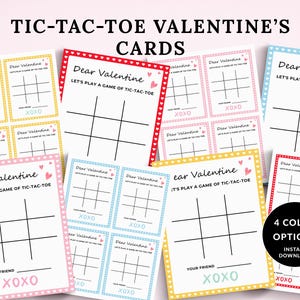 Tic Tac Toe Valentines Day Cards, Kids Valentines Day Game, Tic Tac Toe Valentines Printable, School Valentines, Kids Valentines Game Class