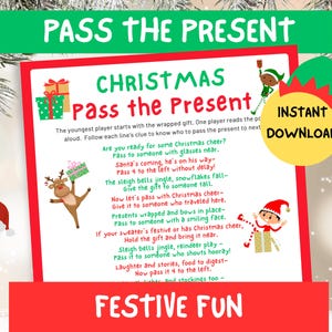 Weihnachtspass das Geschenkspiel, Weihnachtsspiel für Kinder und Erwachsene, Familienaktivitäten, Weihnachtsfeierspiel, Weihnachtspass das Geschenk