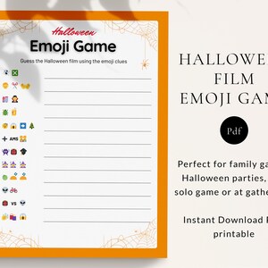 Halloween Horror Movie Emoji Quiz Halloween Activity Printables Emoji  Pictionary 2 Fun Rounds Horror Movies Instant Download 