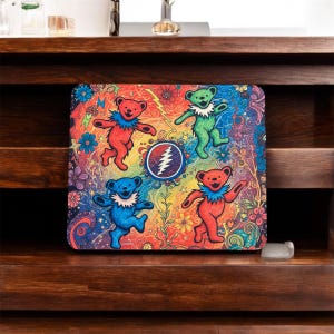 Grateful Dead Mousepad – Dancing Bears or Steal Your Face Jam‑Band Desk Mat – 9.44″ × 7.87″ Gift for Deadheads