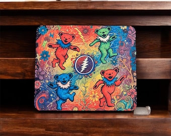 Grateful Dead Mousepad – Dancing Bears or Steal Your Face Jam‑Band Desk Mat – 9.44″ × 7.87″ Gift for Deadheads
