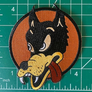 Écusson Grateful Dead Dire Wolf - Écusson brodé à thermocoller ou à coudre 4 x 3,5 pouces - Écusson tête de mort pour vestes, gilets, sacs et plus
