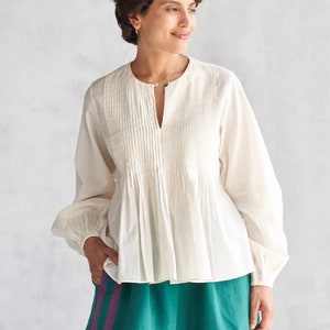 Weißes Baumwolltop, Sommer-Baumwolltop, Plus Size Baumwollkleidung für Frauen Bild 1
