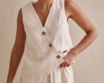 Linen Vest, Linen Clothing, 100% Organic linen, Plus size clothing for women