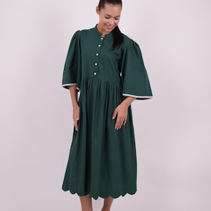 Dark Green Linen Dress, Linen Clothing, 100% Linen, Maxi Linen dress, Summer Linen Dress, Linen Dresses Plus Size, Autumn Winter Dress