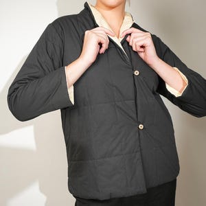 Reversible Linen Jacket, Quilted Linen Jacket, 100% Organic linen, Winter Jacket, Winter Wear