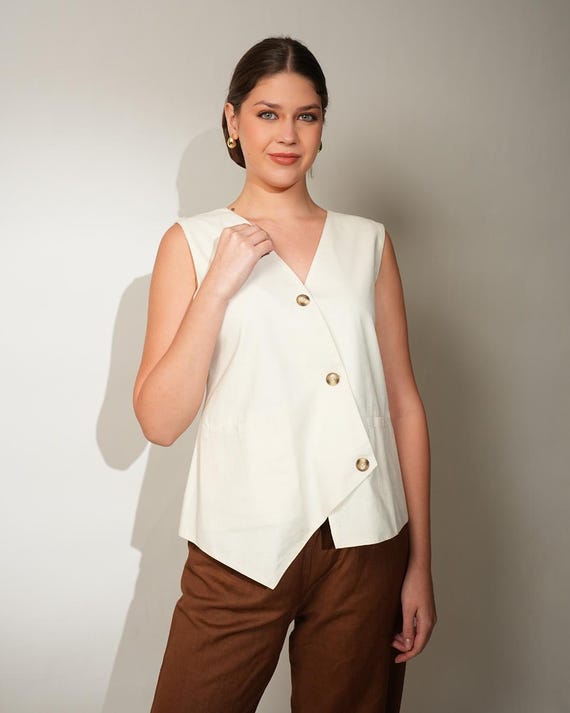 Linen Vest, 100% Linen Clothing, Linen Sets, Linen Waistcoat