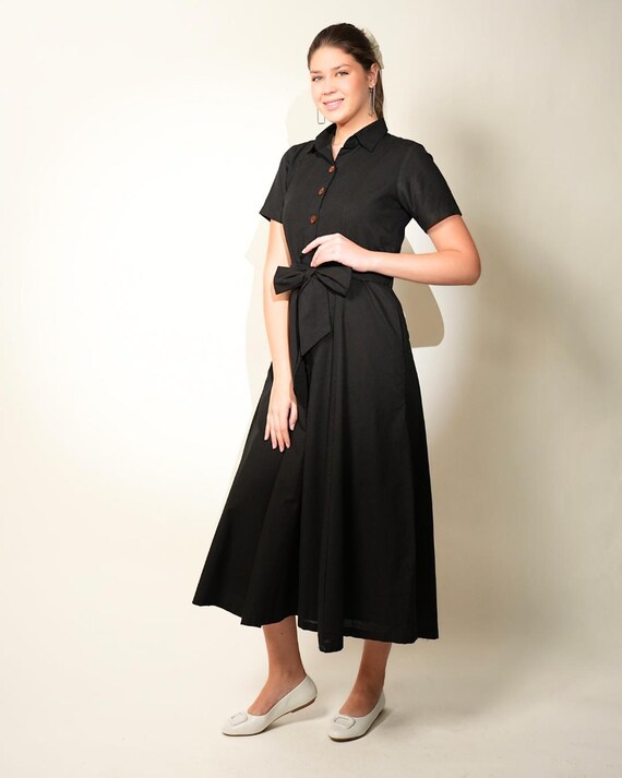 100% Linen Dress, Black Linen Shirt Dress, Summer Linen Dress, Linen Dresses  Plus Size, Lora Dress, Linen Outfits, Linen Clothing for Women - Etsy Israel