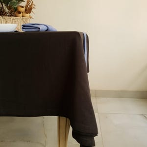 Linen tablecloth Charcoal Black, linen rectangle tablecloth for kitchen, Handmade tablecloth for dining table, Gifts for home