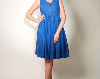knee length dresses for ladies Kaiden Linen Seamed Midi Dress main image 0