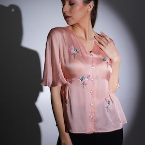 Tops for Women, Embroidered Tops for Women, Sequin Top, Satin Top, Beaded Top, Plus size clothing for women
