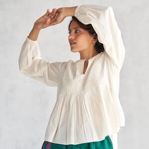 Weißes Baumwolltop, Sommer-Baumwolltop, Plus Size Baumwollkleidung für Frauen Bild 4