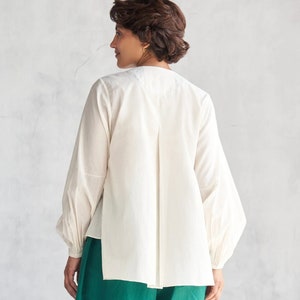 Weißes Baumwolltop, Sommer-Baumwolltop, Plus Size Baumwollkleidung für Frauen Bild 5
