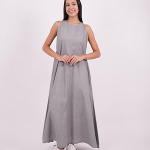 Grey Linen Dress, Linen Clothing, 100% Linen, Maxi Linen dress, Summer Linen Dress, Linen Dresses Plus Size, Linen Dresses for Women