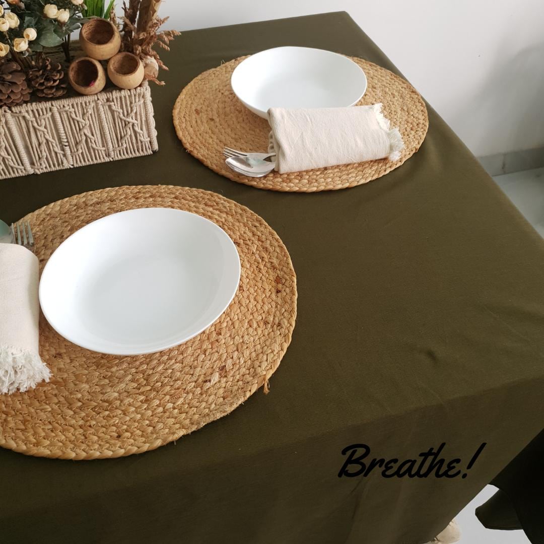 Handmade Linen Tablecloth, Moss Green, Custom Table Linens - Etsy