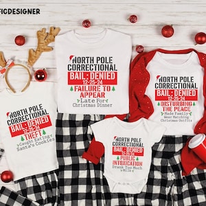 Nordpol-Korrektur-Weihnachtspyjama-Hemden, passende Familien-Weihnachtshemden, lustige Gruppe-Weihnachtst-shirts, kundenspezifisches Nordpol-Hemd