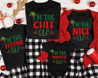 I&#39;m The Elf Family Christmas Matching Shirt, Christmas Elf Shirts, Funny Christmas Shirt, Custom The Elf Shirt, Christmas Family Matching