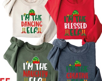 Personalized Elf Long Sleeve, Christmas Pajamas, Matching Family Sweatshirt, I&#39;m The Elf Family Christmas Matching Shirt, Custom Christmas