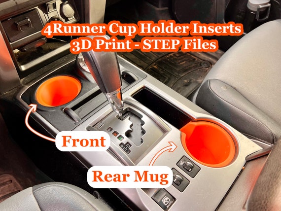 Toyota 4Runner 5th Gen Cup Holder Insert 3D Print Files, STEP + STL + Fusion 360