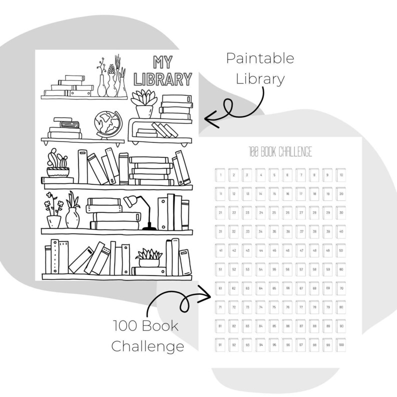 Book List 100 Book Challenge Printable Paintable Book - Etsy