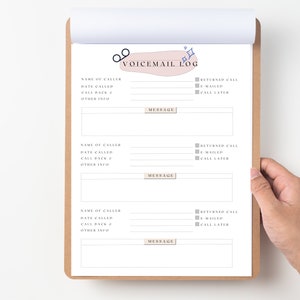 Printable Voicemail Log Template, Printable Communication Log ...