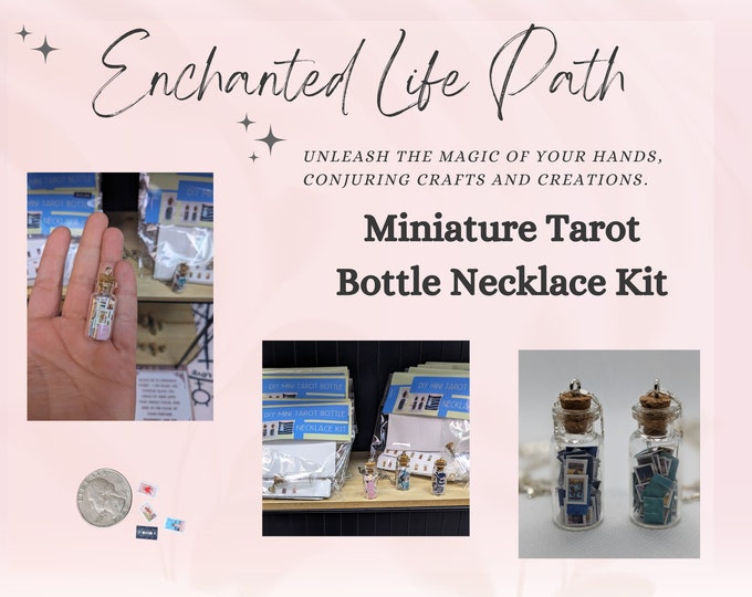 Featured listing image: DIY Miniature Tarot Bottle Necklace Kit
