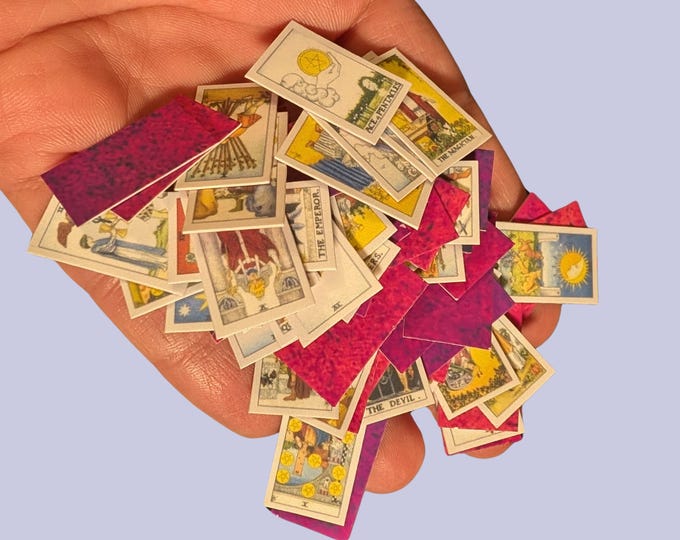 Featured listing image: Miniature Tarot Cards Tiny Tarot To Go .7 inch Tarot Cards Personalized Tarot Deck