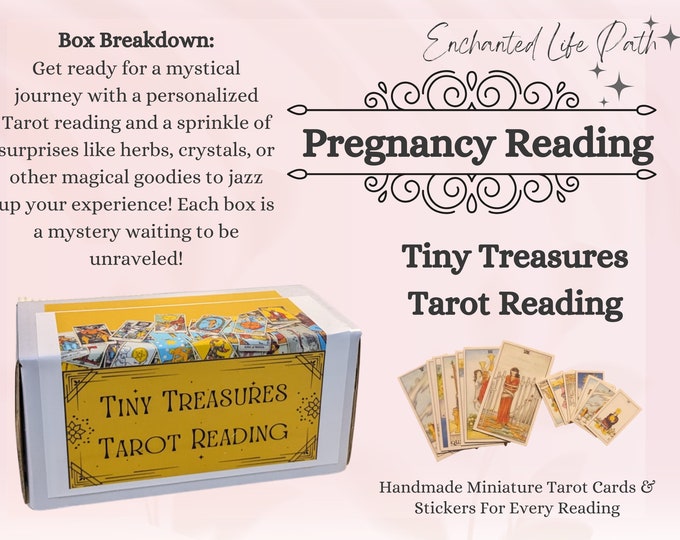 Featured listing image: Pregnancy Tarot Reading Tiny Treasures Giftbox Tarot Reading