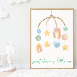 Sweet Dreams Nursery Wall Art, Printable Nursery Wall Art,  Baby Room Decor, Neutral Nursery Print, Nursery Accent Wall, Sweet Dreams Print