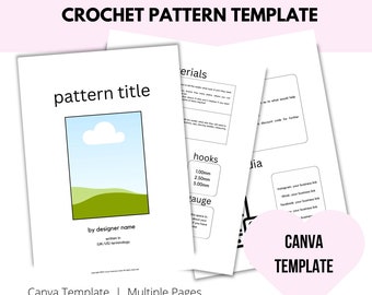 Modello base per modello uncinetto vuoto / Per attività di uncinetto / Social Media Manager / Canva / Modello modello per lavoro a maglia