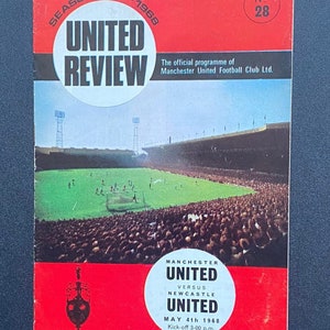 Original Football Programme 1967 Manchester United vs Newcastle United  Football Gift for men vintage programme Football memorabilia