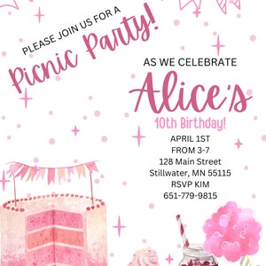 Pink Desert Garden Watercolor Party Invite