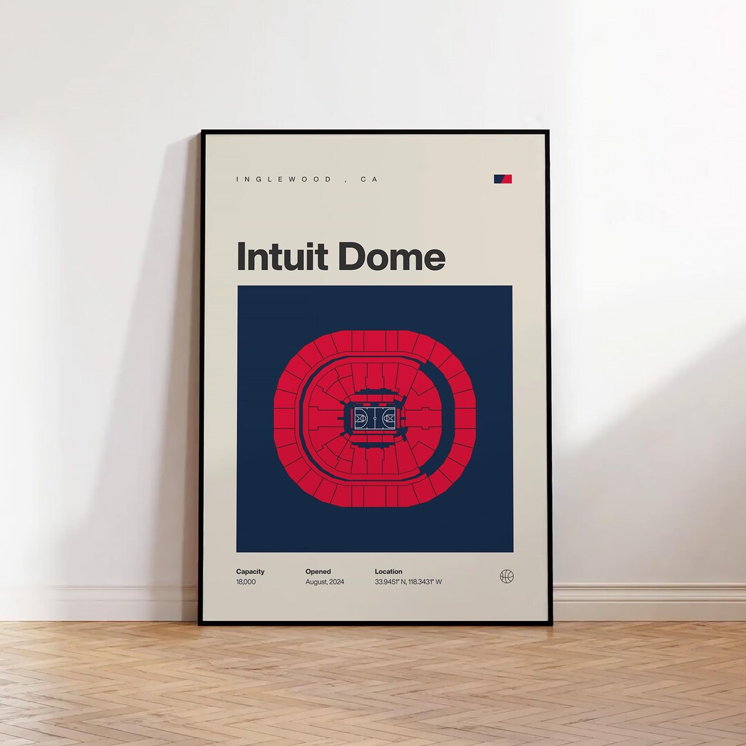 LA Clippers Poster, Los Angeles Intuit Dome Print, NBA Wall Art, Mid