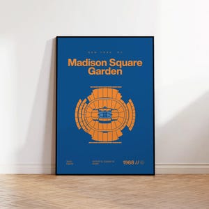 New York Knicks Poster, Madison Square Garden Print, Mid Century Modern Basketball Poster, Sports Bedroom Poster, Minimalist Office Wall Art