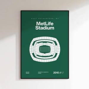 New York Jets Poster, NY MetLife Stadium Print, Mid Century Modern Football Poster, Sports Bedroom Posters, Minimalist Office Wall Art