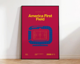 Real Salt Lake Poster, America First Field Stadium Print, Mid Century Modern Soccer Poster, Football Bedroom Art, Minimalist Office Wall Art
