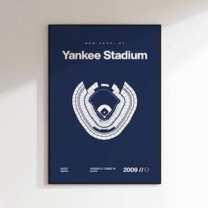NY Yankees Poster, New York Yankee Stadium Print, Mid Century Modern Baseball Poster, Sports Bedroom Posters, Minimalist Office Wall Art