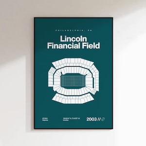 Philadelphia Eagles Poster, Lincoln Financial Field Stadium Print, Mid Century Modern Football Art, Bedroom Art, Minimalist Office Wall Art