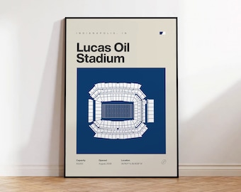 Indianapolis Colts Poster, Lucas Oil Stadium Print, Mid Century Modern Football Poster, Sports Bedroom Posters, Minimalist Office Wall Art