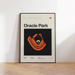 San Francisco Giants Poster, Oracle Park Stadium Print, Mid Century Modern Baseball Poster, Sport Bedroom Decor, Minimalist Office Wall Art