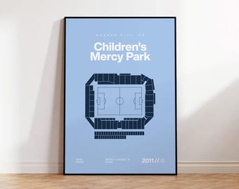 Sporting Kansas City Poster, Children's Mercy Park Print, Mid Century Modern Soccer Print, Sport Bedroom Wall Art, Minimalist Office Art